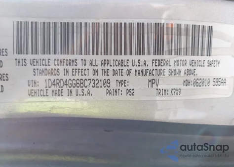 2011 Dodge Durango Crew z USA, uszkodzony, nr VIN 1D4RD4GG6BC732109